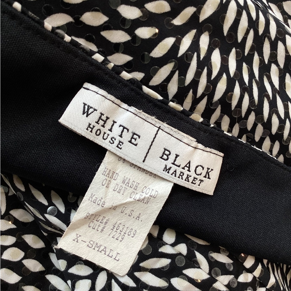 White House Black Market Strappy Sleeveless Cocktail Mini Dress XS Black White - Picture 9 of 9